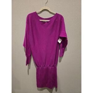 Ramy Brook Women's Purple Dolman Sleeve Mini Sweater Dress Size S Petite